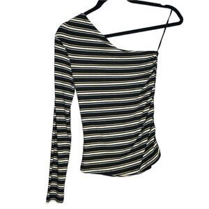 NWOT Bishop+Young One Sleeved Striped Top Size Small